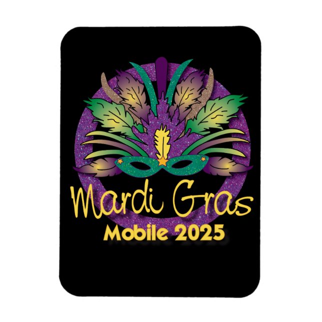 Imán Máscara de Mardi Gras Magnet - 2025 - Móvil (Vertical)