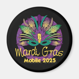 Imán Máscara de Mardi Gras Magnet - 2025 - Móvil, AL
