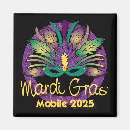 Imán Máscara de Mardi Gras Magnet - 2025 - Móvil, AL