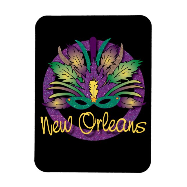 Imán Máscara de Mardi Gras Magnet - Nueva Orleans (Vertical)