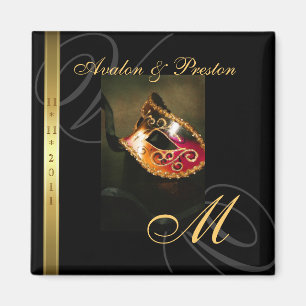 Imán Máscara De Mascarada De Swirl Oro Guardar El Magne