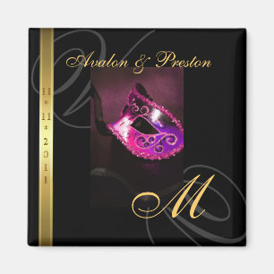 Imán Máscara De Mascarada De Swirl Rosa Guardar El Magn