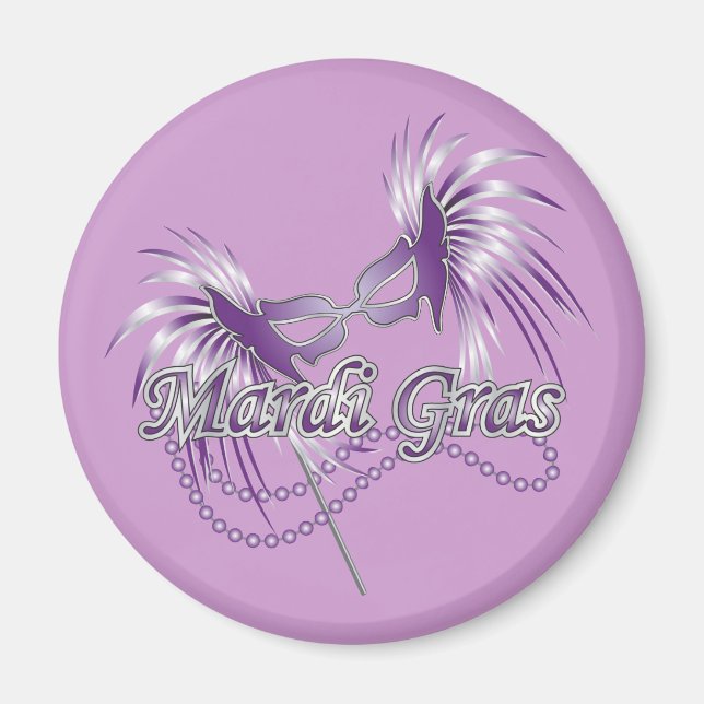 Imán Máscara de purple mardi gras (Frente)