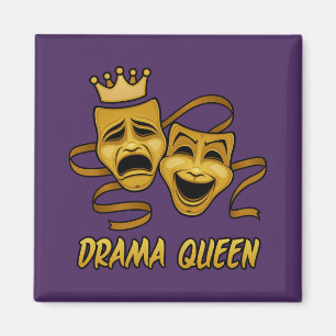 Imán Máscara De Teatro De Oro De Drama Queen Y Tragedia