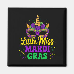 Imán Máscara de Unicornio Little Miss Mardi Gras para n