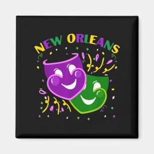Imán Máscara divertida de Mardi Gras Louisiana Nueva Or