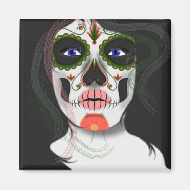 Imán Máscara Mexicana de Halloween Mask Fridge Magnet (Frente)