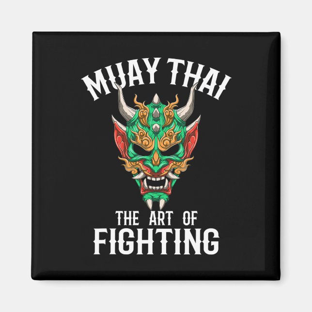 Imán Máscara Oni de Muay Thai - Gi de Boxeo Tailandés y (Frente)