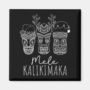 Imán Máscara Tiki de Navidad Mele Kalikimaka Hawaiano S