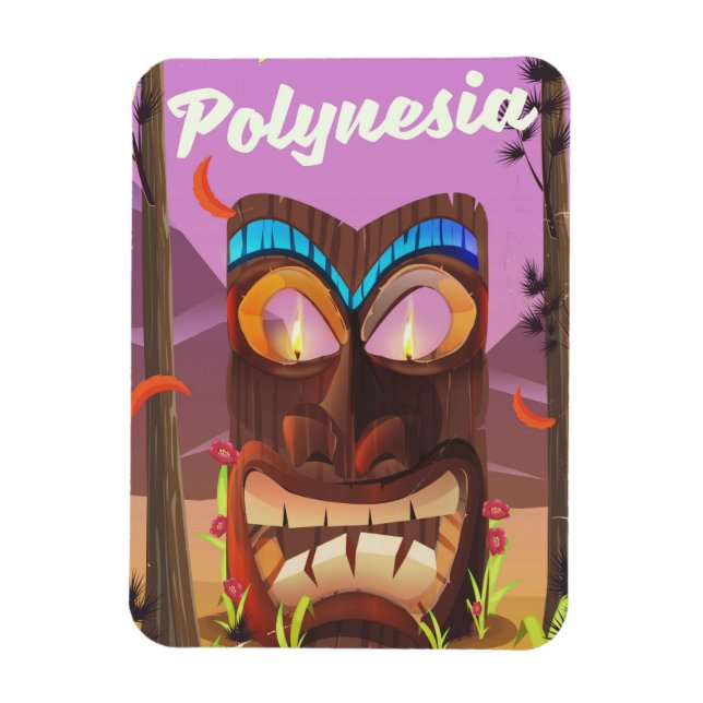 Imán Máscara Tiki de Polinesia (Vertical)