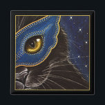 Imán ¡Mascarada! -Imán<br><div class="desc">Un gato negro lindo con una máscara. Se ve mejor como un imán cuadrado.</div>