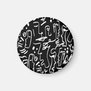 Imán Máscaras de caras abstractas: patrón geométrico