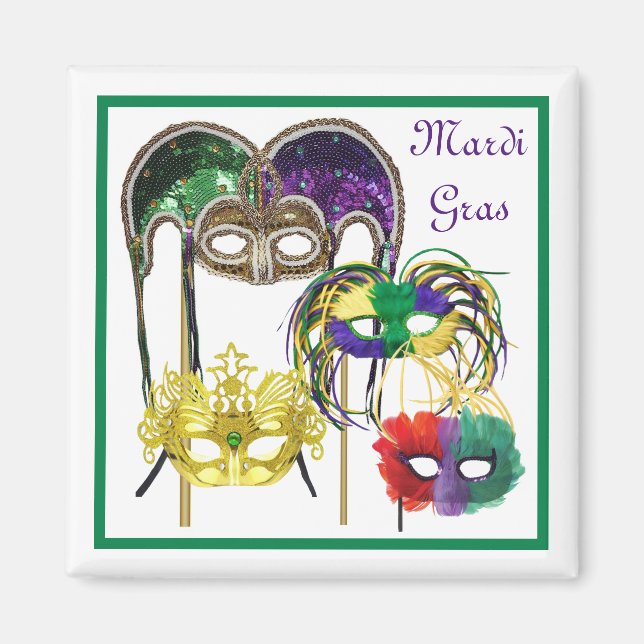 Imán Máscaras de Mardi Gras 1 (Frente)
