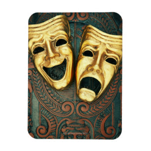 Imán Máscaras de oro de la comedia y de la tragedia en