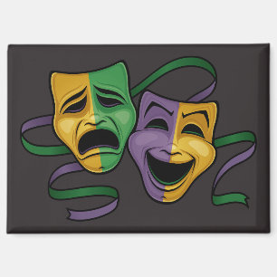 Imán Máscaras teatrales alegres y tristes de Mardi Gras