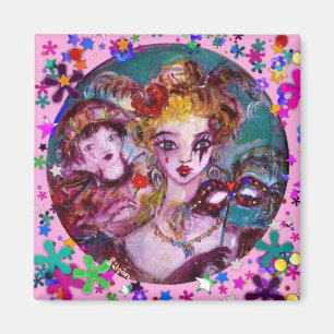 IMÁN MÁSCARAS Y CONFETI VENECIANOS DE LA MASCARADA DE