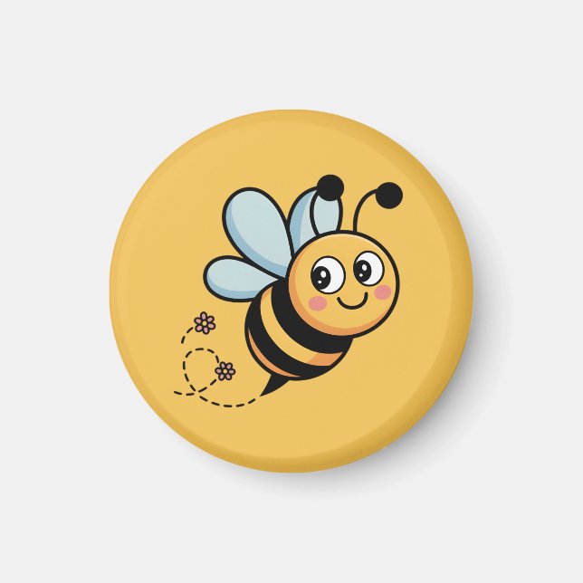 Imán Mascota de abeja infantil con rastro de puntos (Frente)
