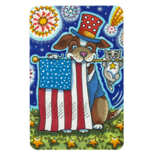 IMÁN MASCOTA DE BANDERA PATRIOTA PERRO GATO MOUSE, DIVE