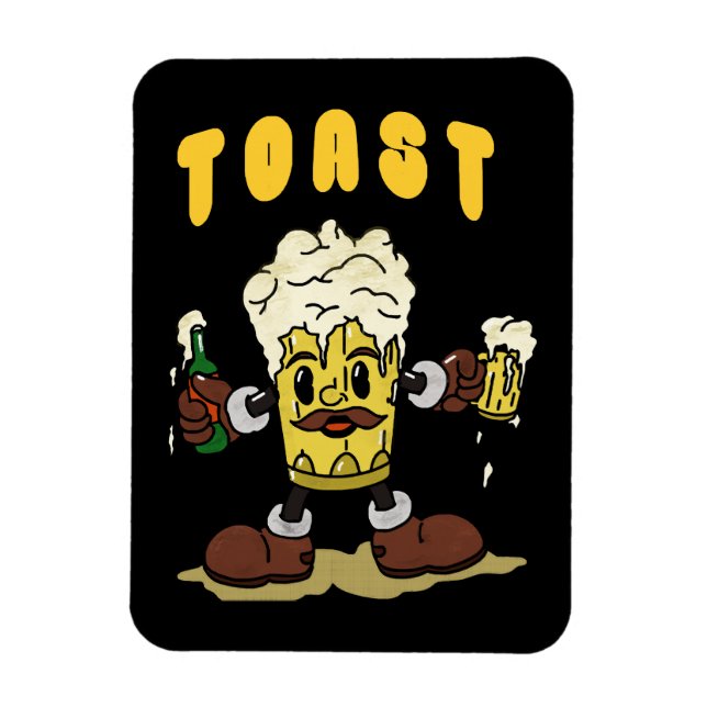 Imán Mascota de brindis con cerveza (Vertical)