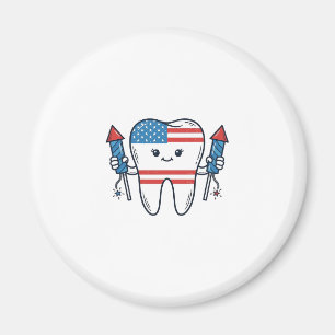 Imán Mascota de diente patriótico Diseño de vector de f
