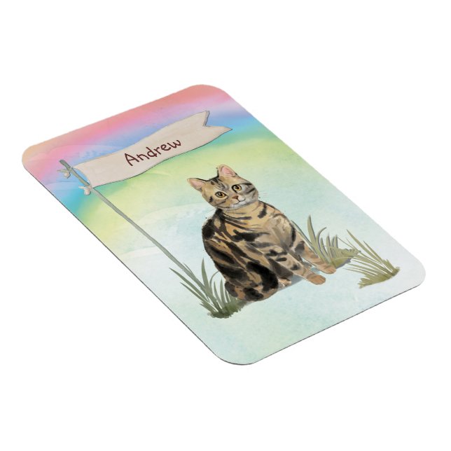 Imán Mascota de gatos de la tabla Nombre personalizado (Lado Derecho)