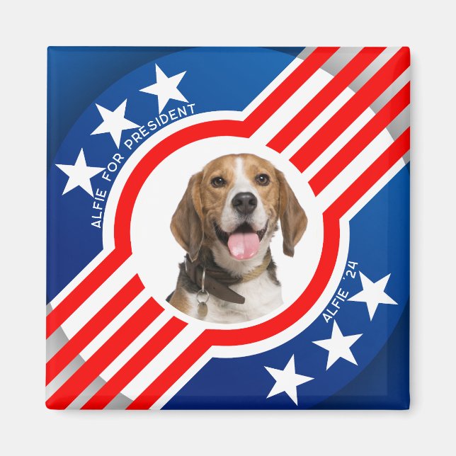 Imán Mascota de la foto del presidente 2024 Personaliza (Frente)