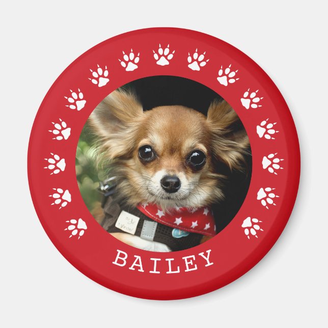 Imán Mascota de marco de impresión roja (Frente)