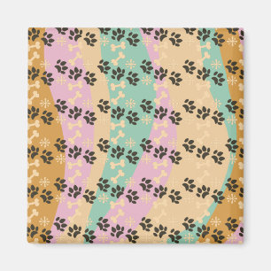 Imán Mascota de navidades Paw Bone Snowflake Patterado