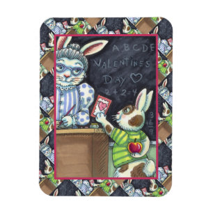 IMÁN MASCOTA DE PROFESOR, APPLE & VALENTINE BUNNY RABBI