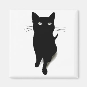 Imán Mascota felino del vector del gato negro del gato 
