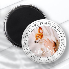 Imán Mascota Memorial Paw Imprime Corazones Elegante Fo