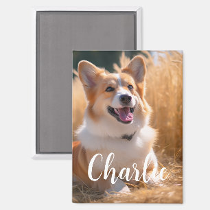 Imán Mascota personalizado Foto con nombre