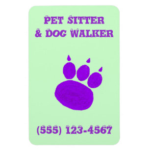 Imán Mascota Sitter y Perro Walker Paw Print