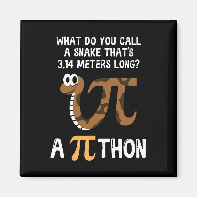 Imán Mascota Snake Math Pi Day Python (Frente)