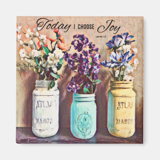 Imán Mason Jar Vase Hoy elijo Joy Magnet