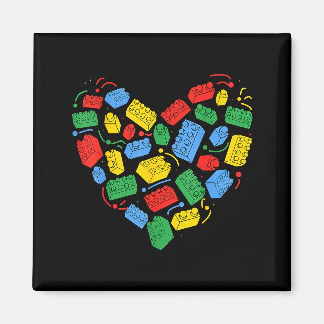 Imán Master Builder Block Brick Building Heart Valentin (Frente)