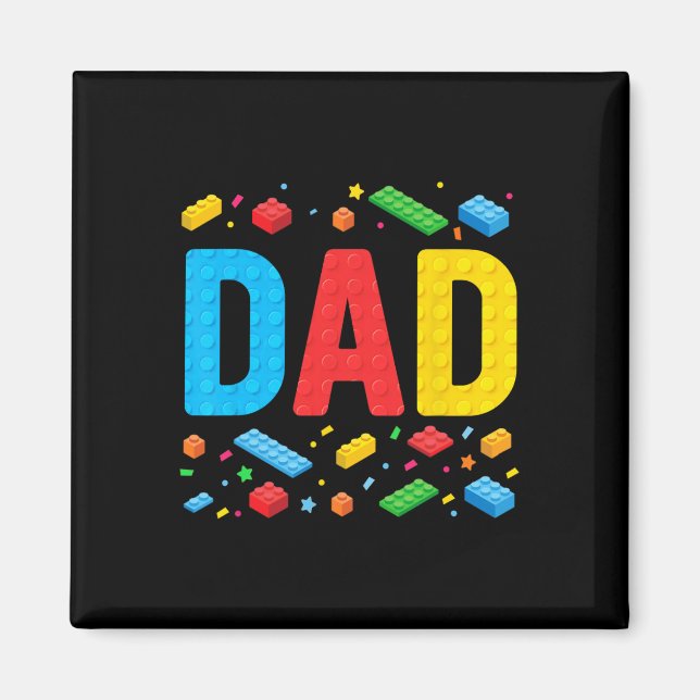 Imán Master Builder Building Bricks Blocks Family Fathe (Frente)