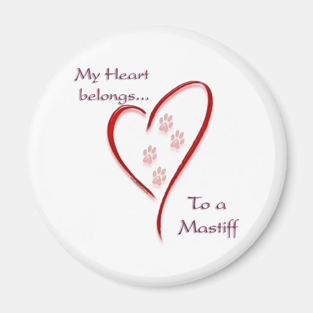 Imán Mastiff Heart Pertenece - Magnet (Frente)