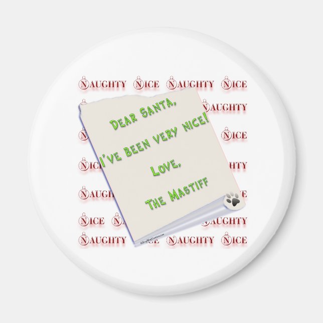 Imán Mastiff Naughty o Nice - Magnet (Frente)