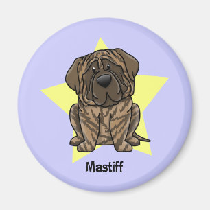Imán Mastín Brindle de la estrella de Kawaii