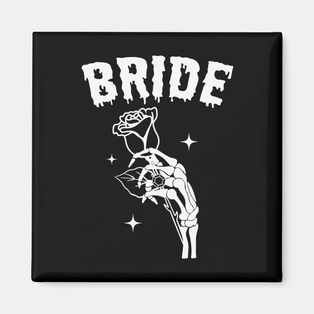 Imán Matanza de parejas de Boda de Halloween con esquel (Frente)