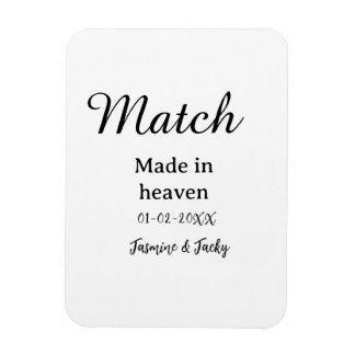 Imán Match made in heaven add name date simple calligra