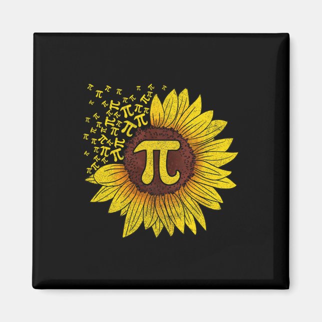 Imán Matemática del girasol Nerd Teacher Shirt (Frente)