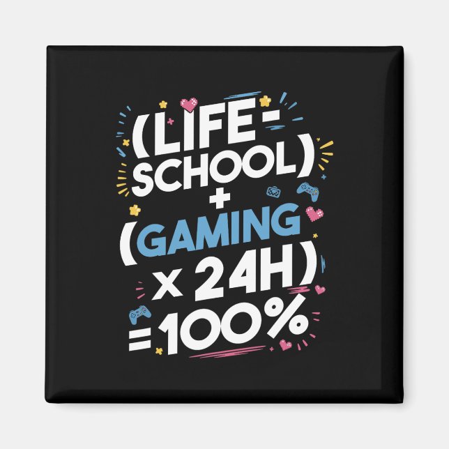 Imán Matemáticas divertidas para gamers adolescentes: F (Frente)