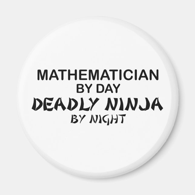 Imán Matematista Ninja por noche (Frente)