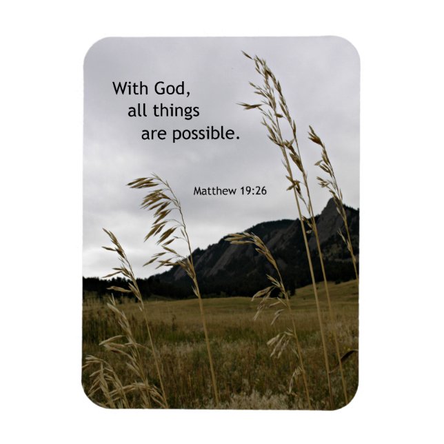 Imán Mateo 19:26 Con Dios, todo es posible (Vertical)