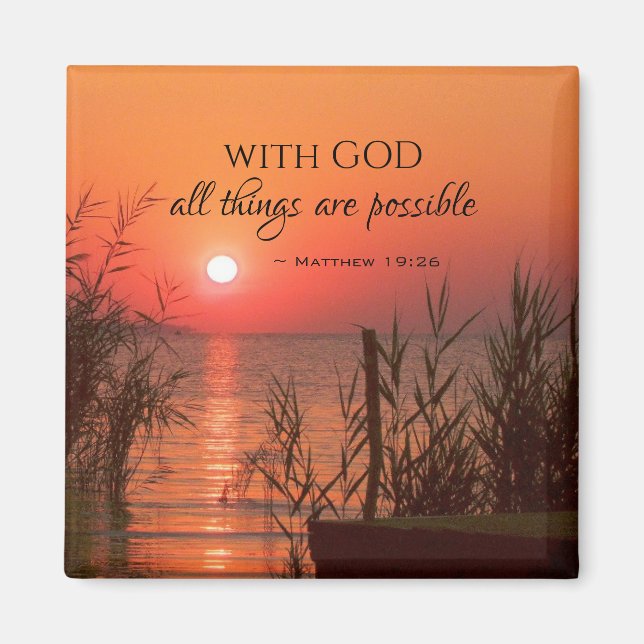 Imán Mateo 19:26 Con Dios todo es posible (Frente)