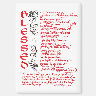 Imán Mateo 5 3 12 Blessed Bible Verse Christian