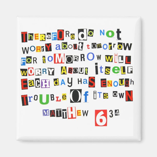 Imán Mateo 6:34 (Frente)