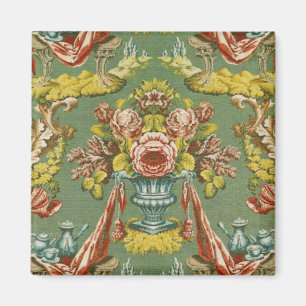 Imán Materia textil con un adorno floral de repetición
